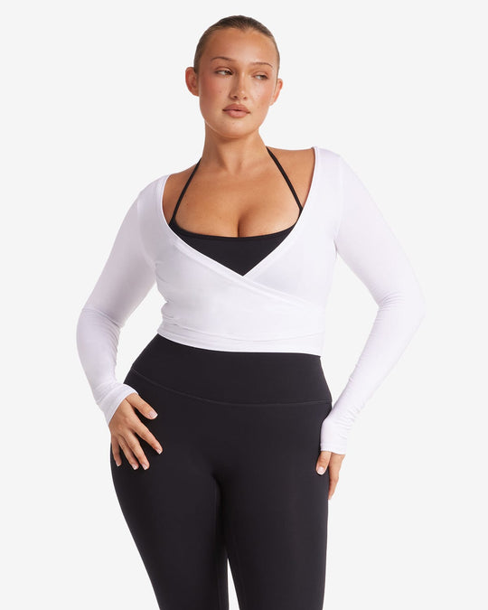 IM Ballet Wrap Top | White