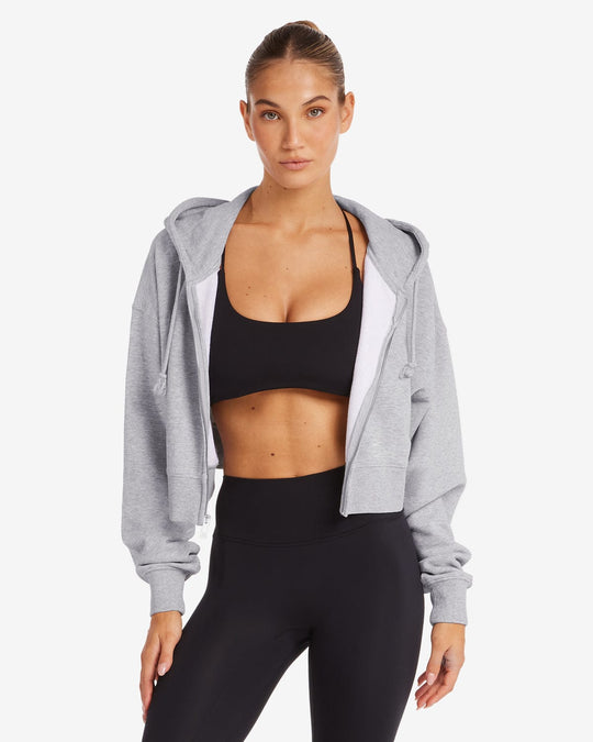 Cropped Boyfriend Zip Hoodie | Soul Marl