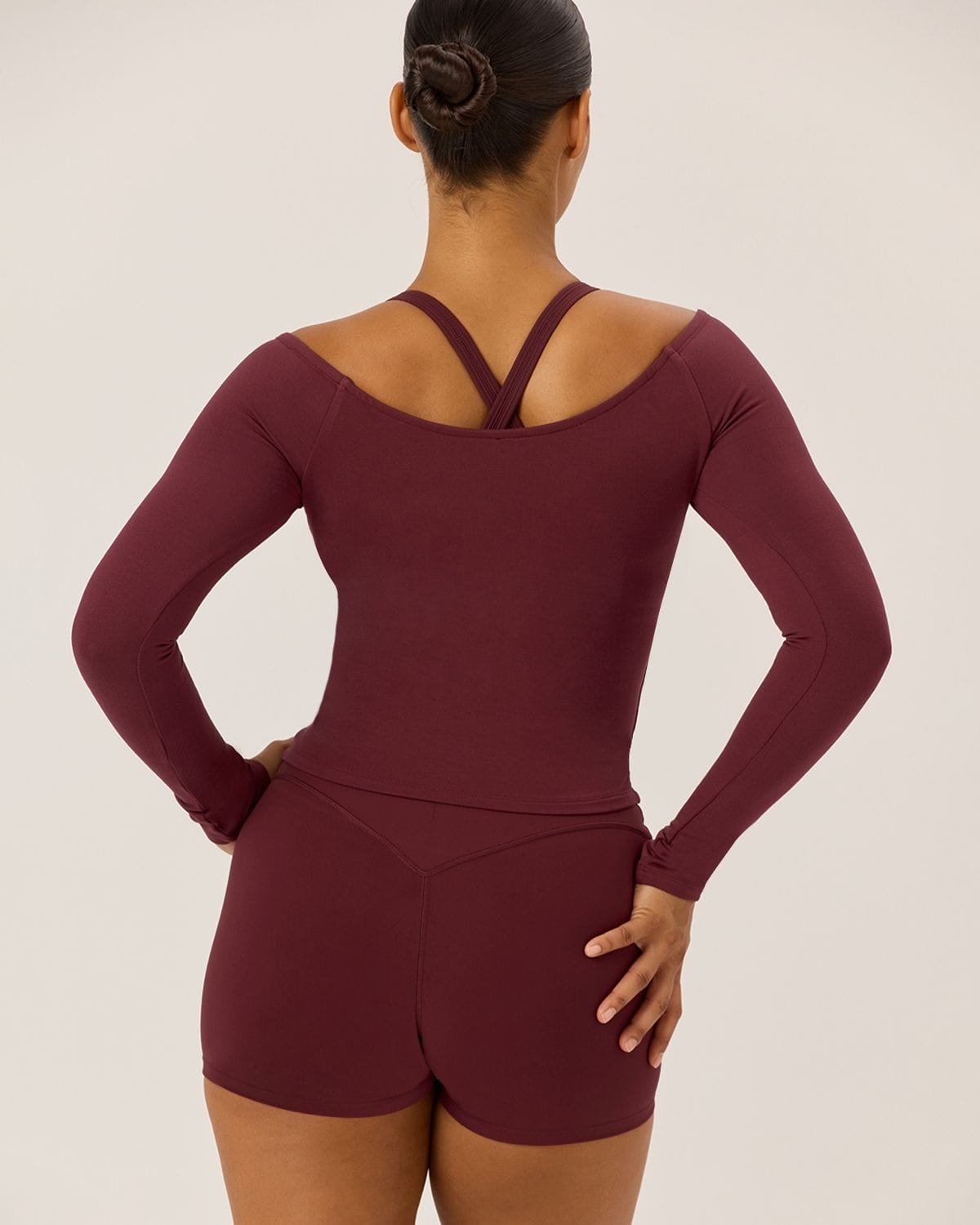 Off Shoulder Wrap Top | Burgundy