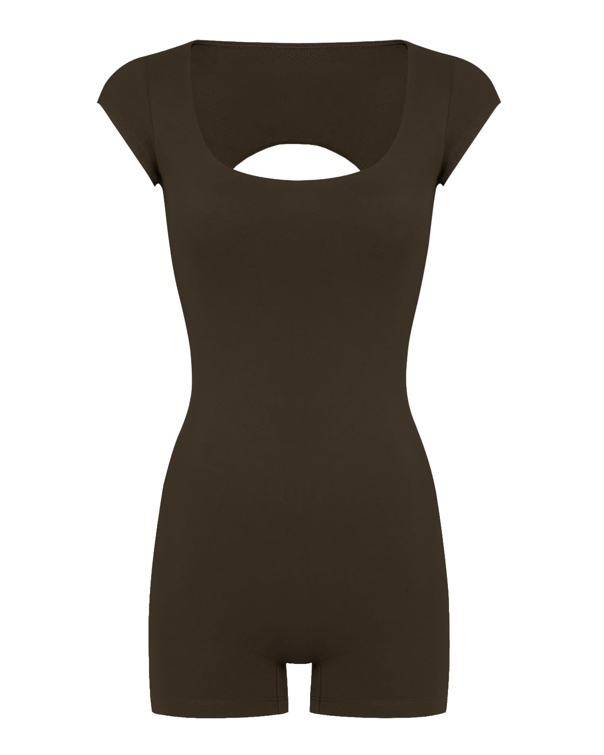 Form Capped Sleeve Playsuit | Dark Chocolate