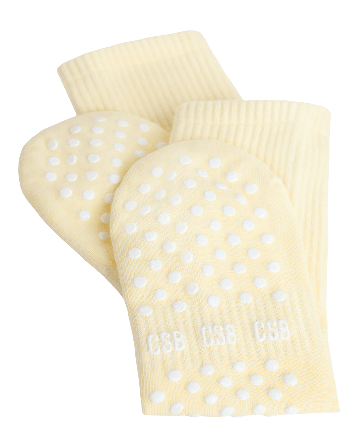 2PK Pilates Grip Socks | Butter / Baby Pink
