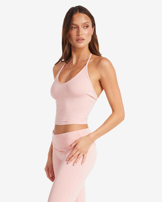 IM Halter Tie Tank | Blush