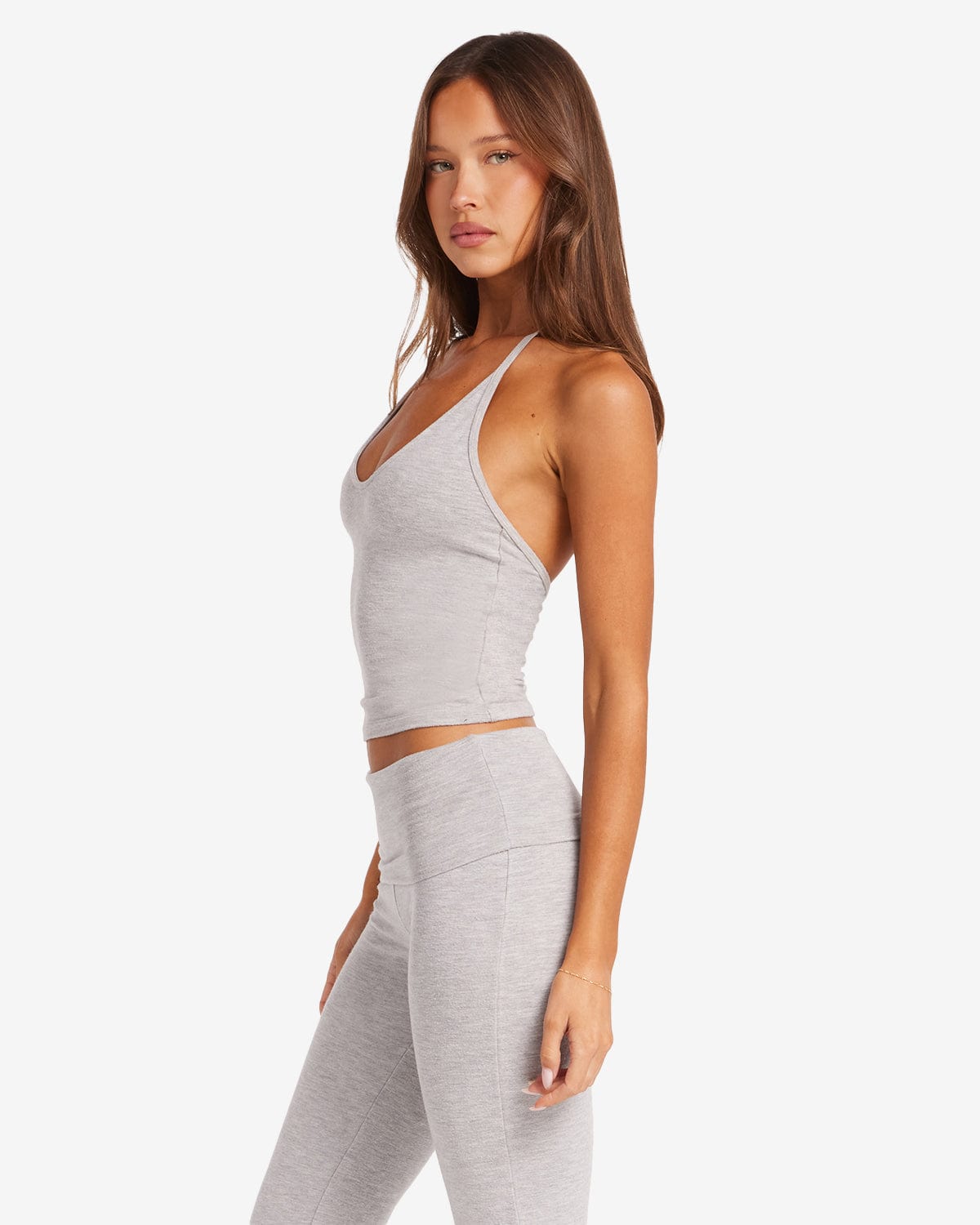 Halter Tie Tank | Light Grey