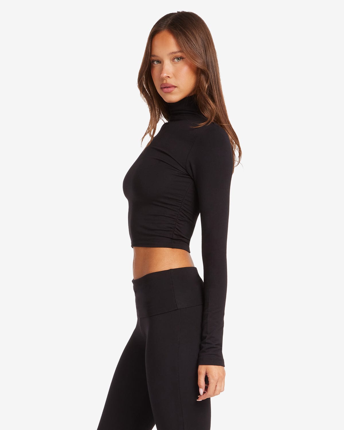 Long Sleeve Turtle Neck Top | Black