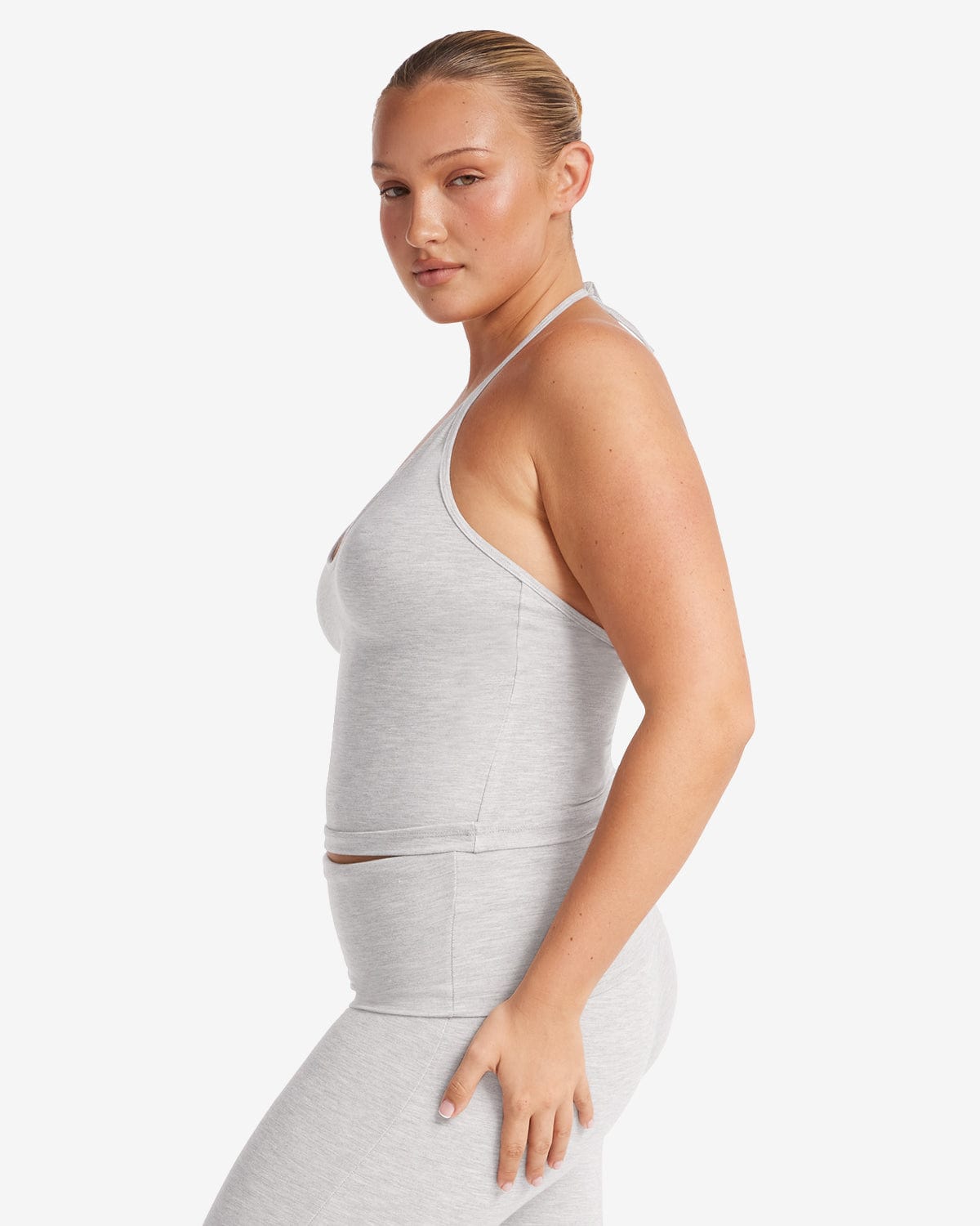 Halter Tie Tank | Light Grey