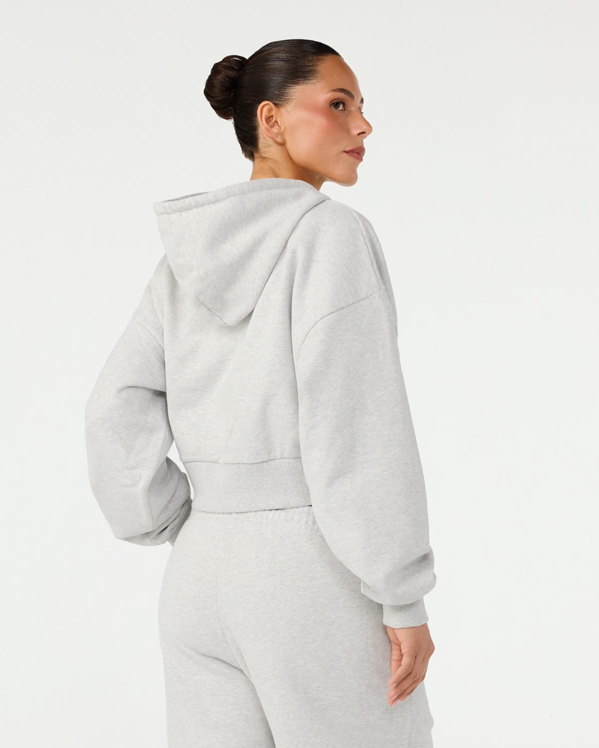 Cropped Zip Hoodie Organic Cotton | Snow Marle