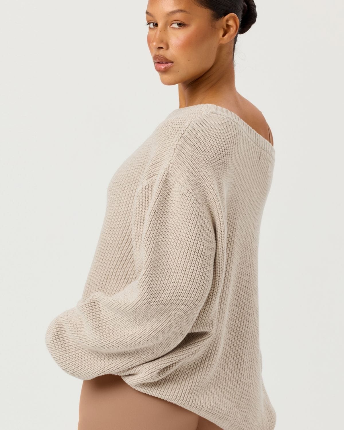 Off Shoulder Knit Sweater | Oak