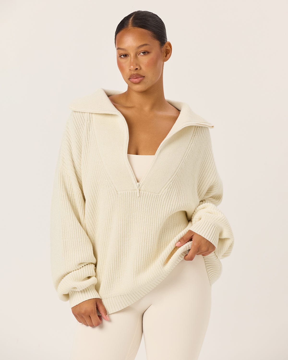 Oversized Knit Sweater | Milk
