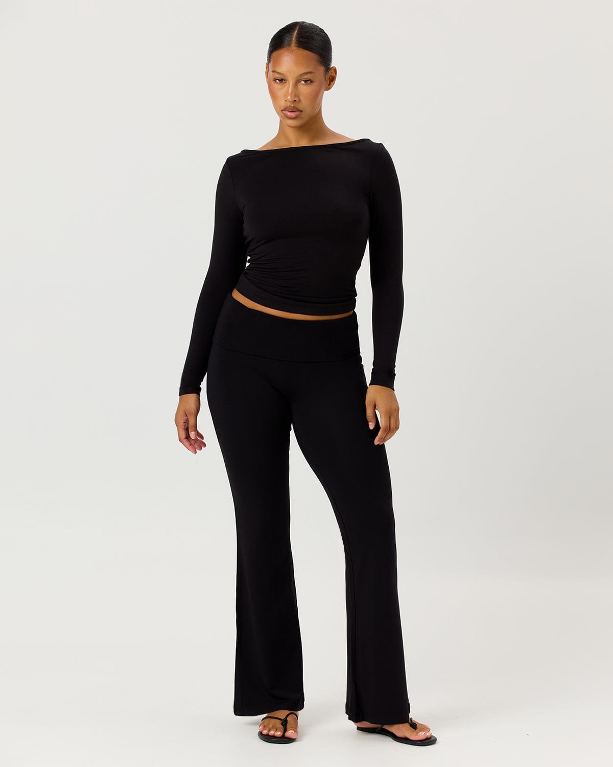 Jersey Flare Pant | Black