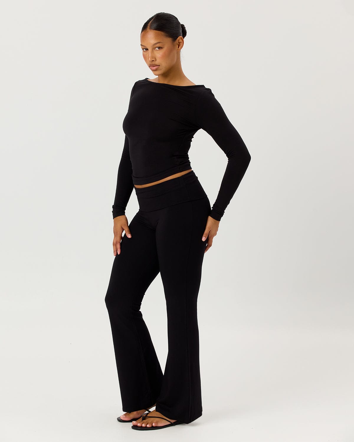 Jersey Flare Pants | Black