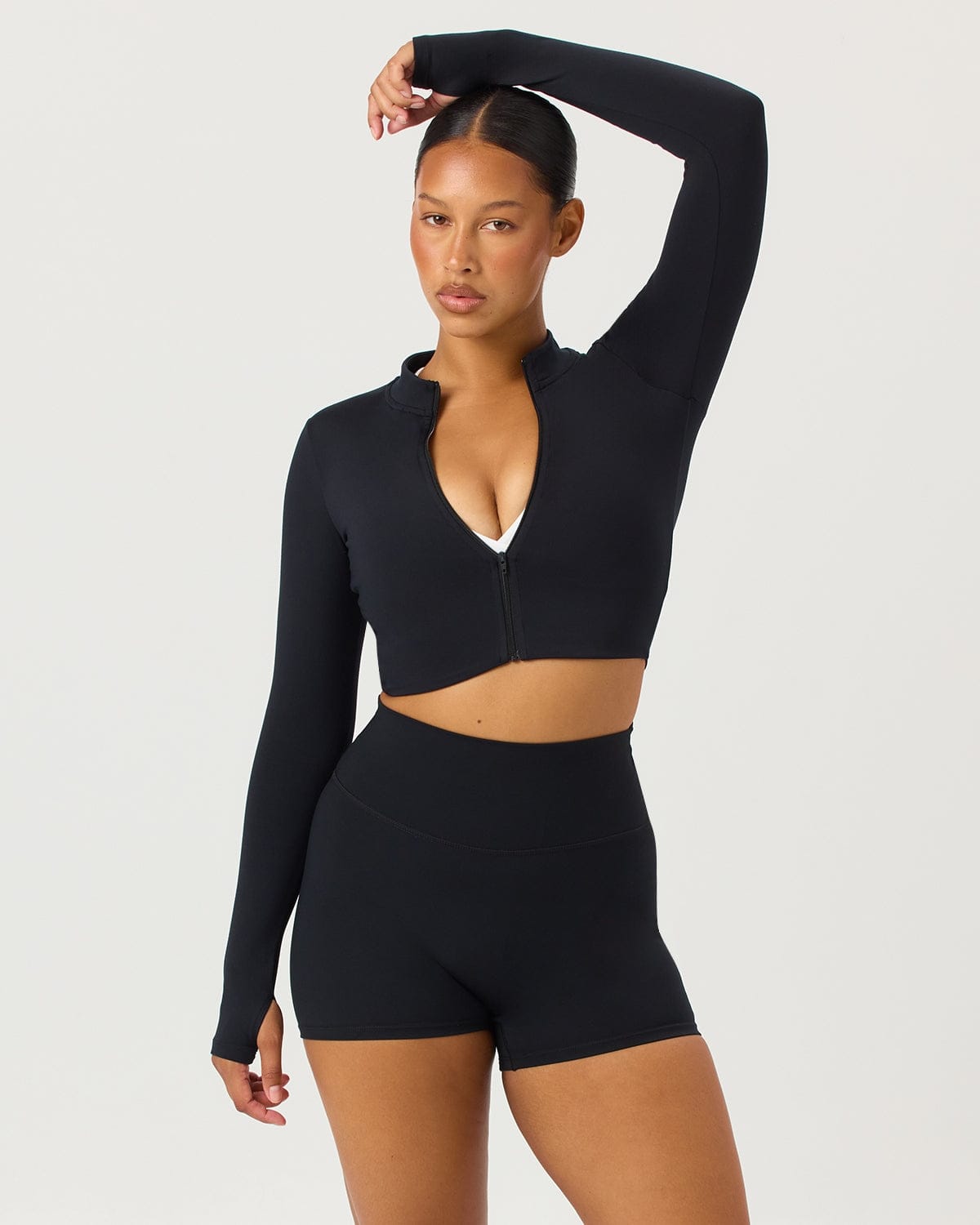 Serenity Cropped Zip Jacket | Black
