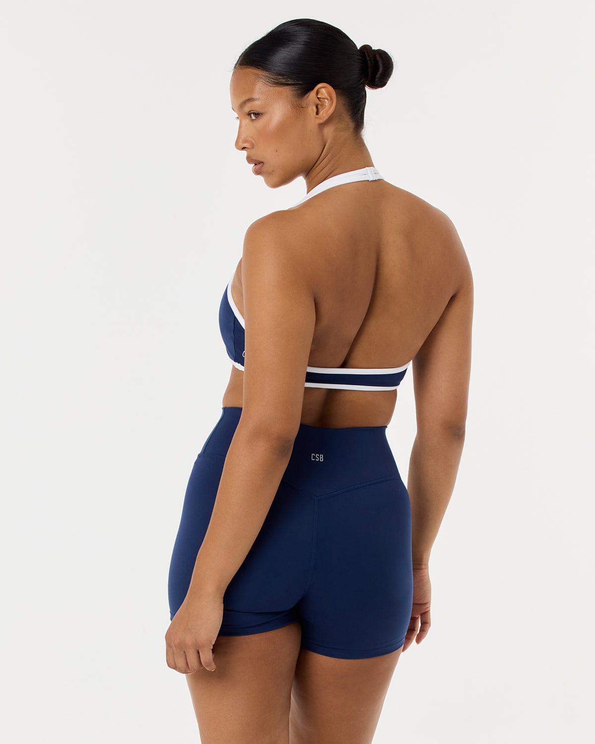 Serenity Halter Crop | Navy Two Tone