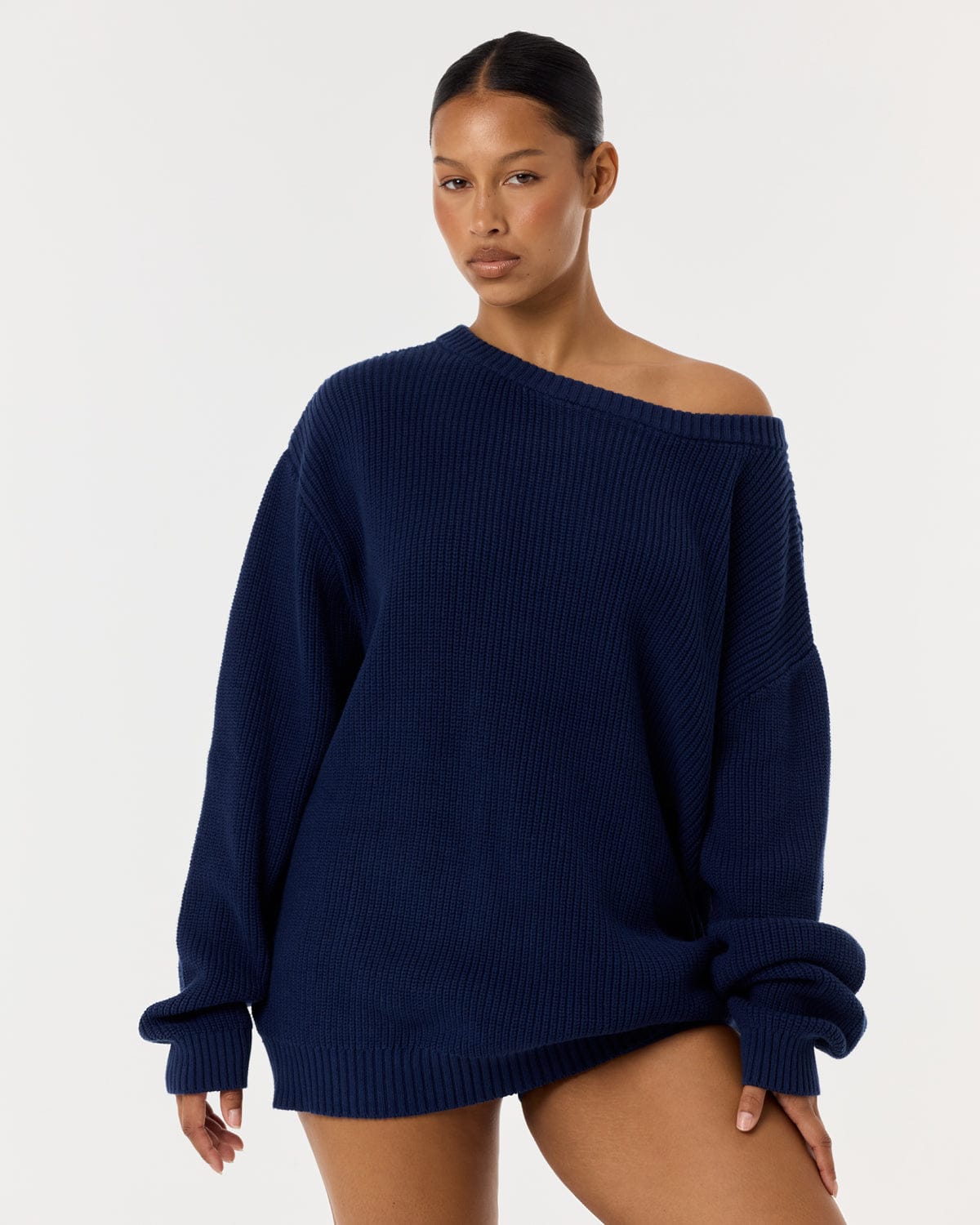 ニット+セーター ohotoro  cable Knit (Navy) Kowtow Cable Knit Sweater - Navy | Garmentory