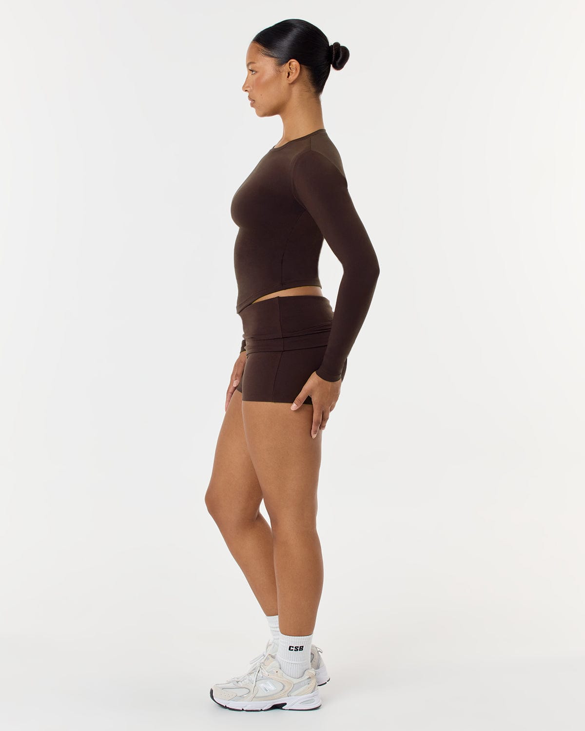 Foldover Yoga Short | Espresso