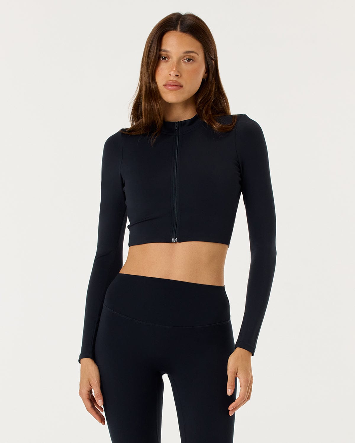 Serenity Cropped Zip Jacket | Black