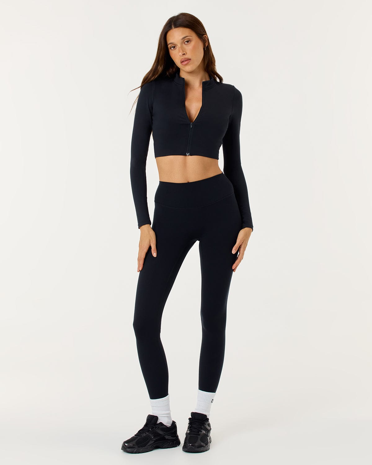 Serenity Cropped Zip Jacket | Black