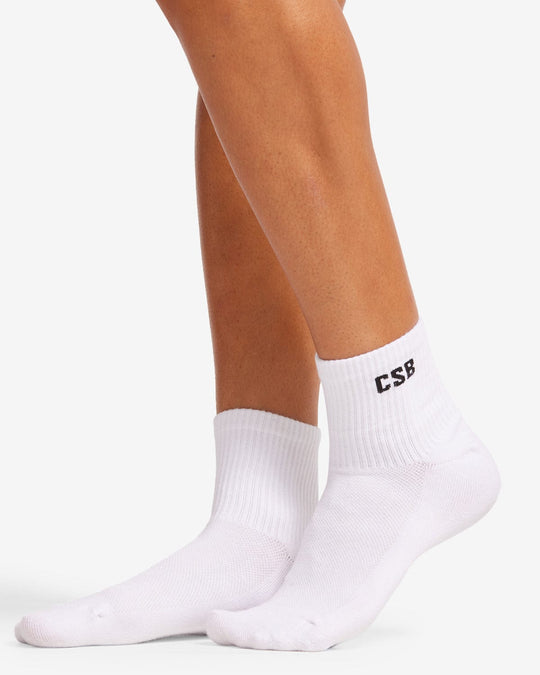 CSB Quarter Socks | White