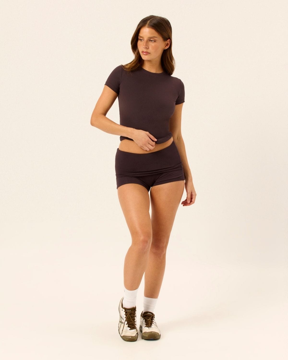Foldover Yoga Short | Espresso