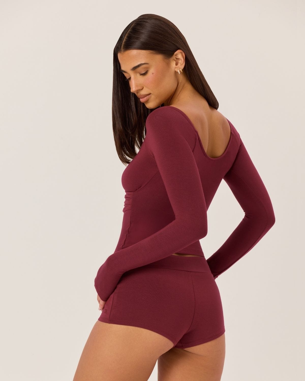 Boy Leg Shorts | Burgundy