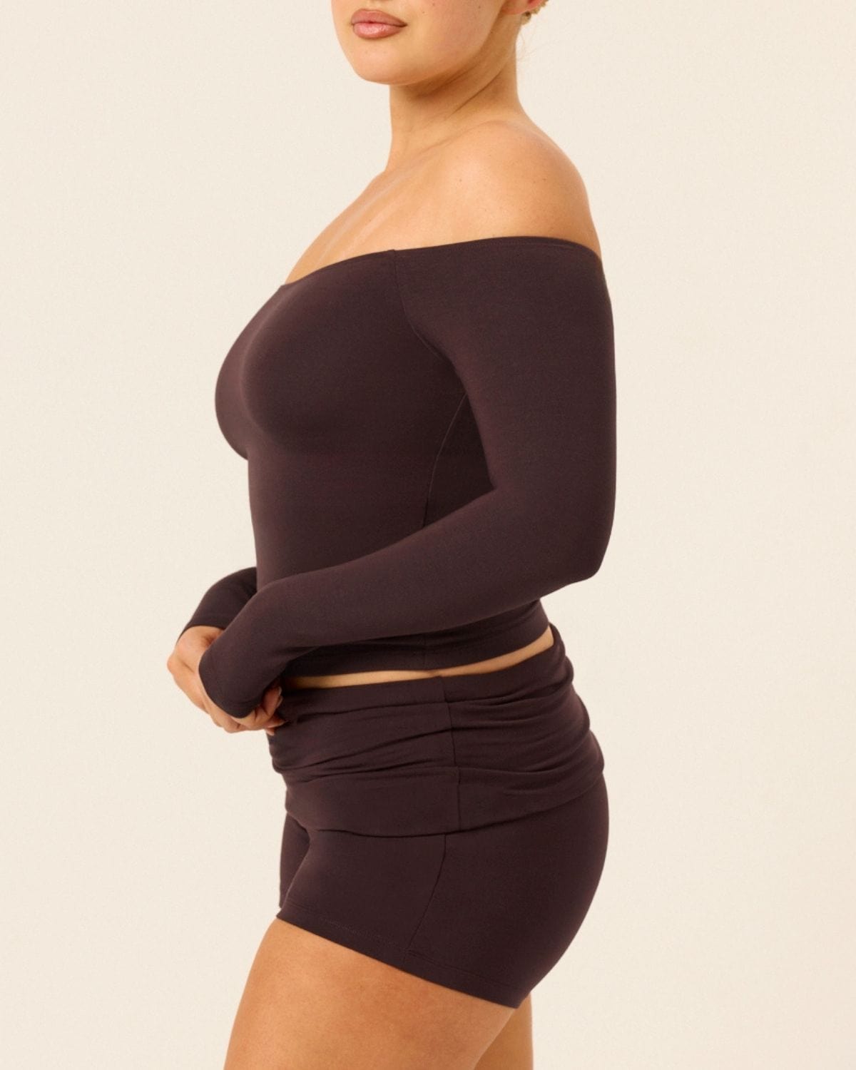 Foldover Yoga Short | Espresso