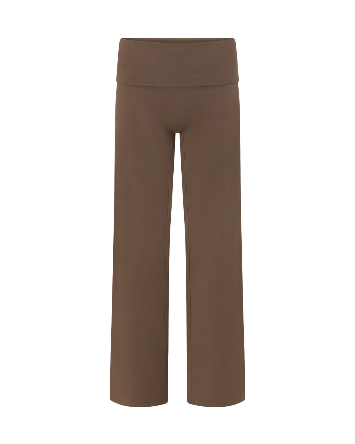 Foldover Jersey Straight Leg Pants | Cocoa