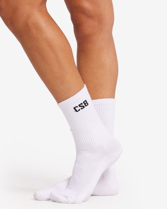 CSB Crew Socks | White