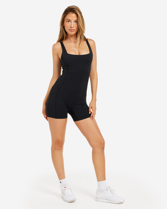 Activluxe Square Neck Playsuit | Black