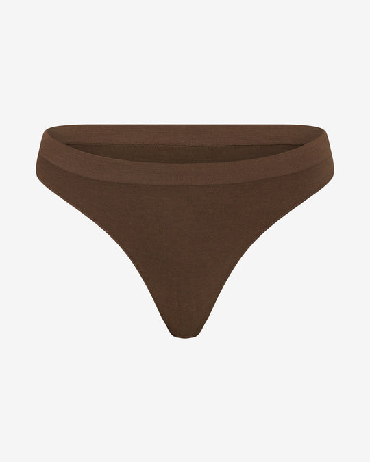 Seamless Bamboo Thong | Chocolate