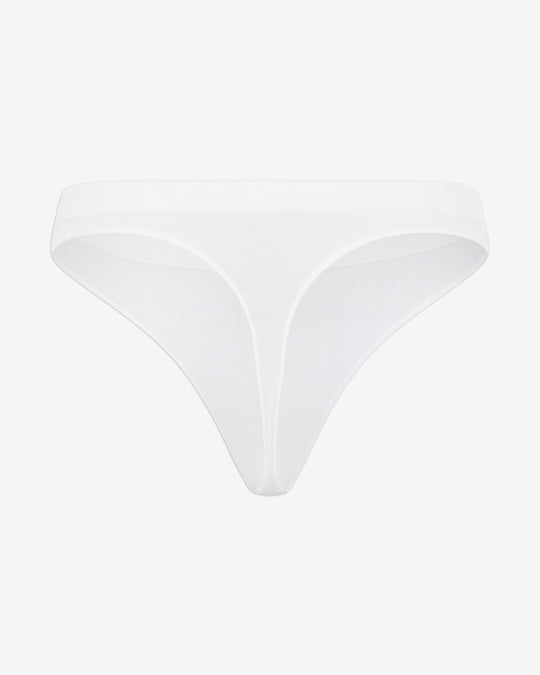 Seamless Bamboo Thong | White