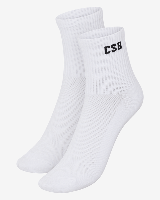 CSB Quarter Socks | White