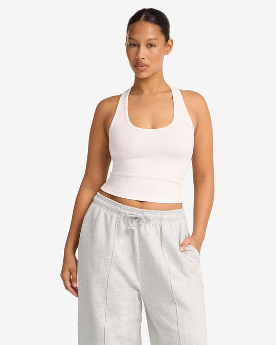 Longline Rib Tank | White