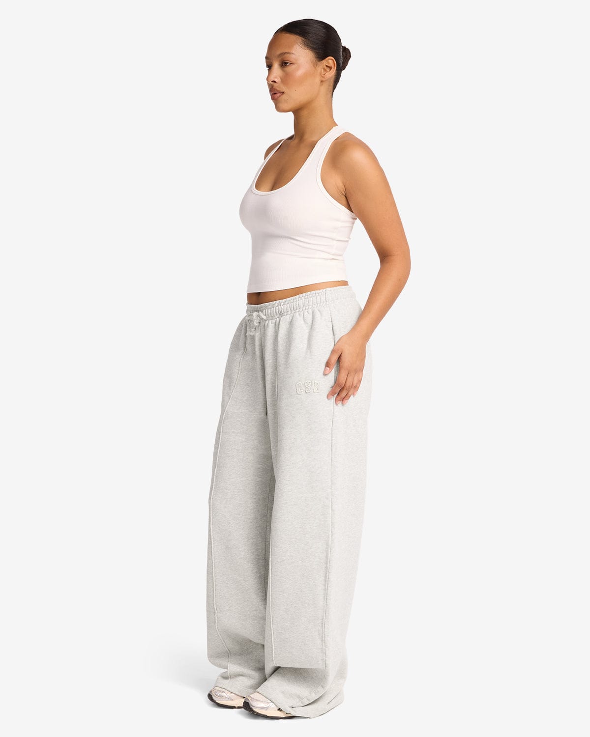 CSB Wide Leg Sweatpant | Snow Marl