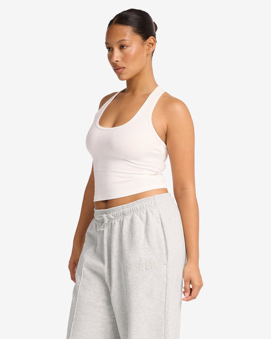 Longline Rib Tank | White