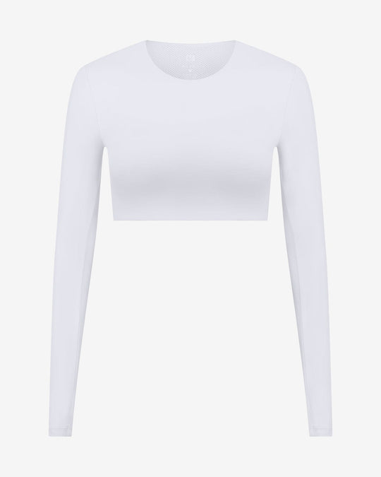 Freedom Luna Power Long Sleeve Crop | White