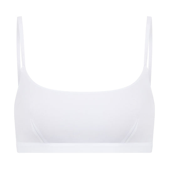 Scoop Neck Bralette | White