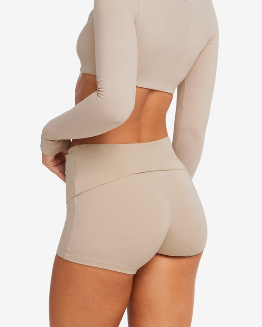 Foldover Yoga Shorts | Fawn