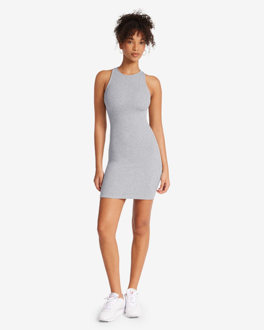 High Neck Mini Dress | Cloud Marl