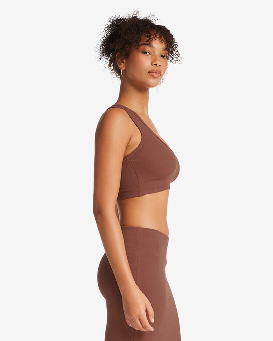 Rib Cropped Tank | Maple