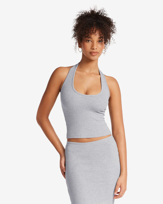 Rib Halter Tank | Cloud Marl