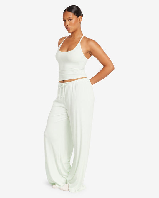 Rib Wide Leg Sleep Pant | Aloe