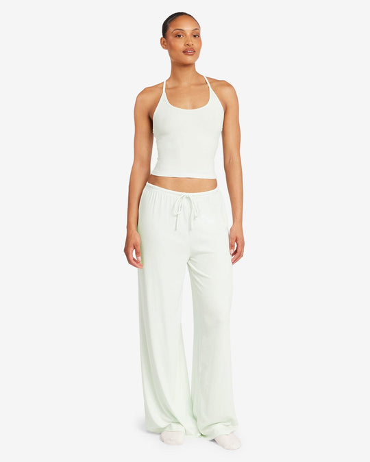 Rib Wide Leg Sleep Pant | Aloe