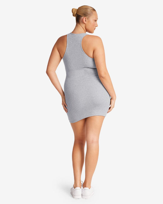 High Neck Mini Dress | Cloud Marl