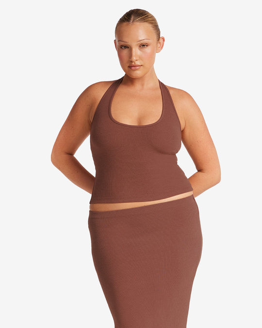 Rib Halter Tank | Maple