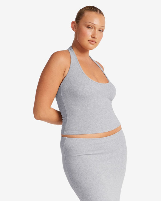 Rib Halter Tank | Cloud Marl