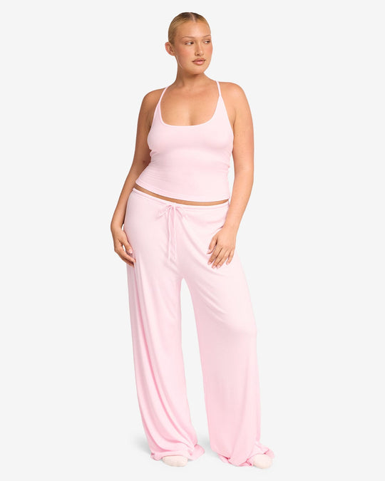 Rib Wide Leg Sleep Pant | Blossom