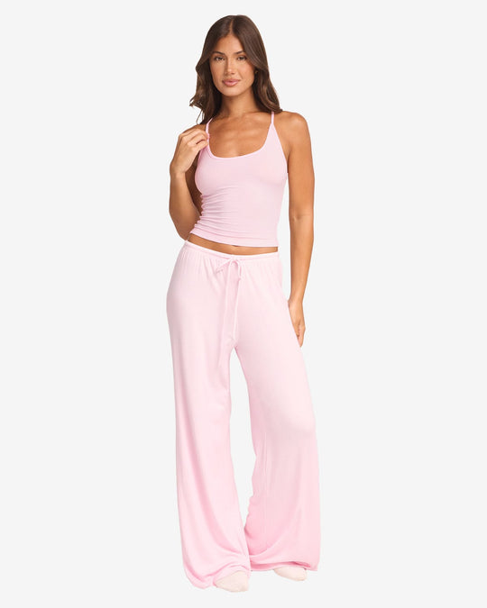 Rib Wide Leg Sleep Pant | Blossom