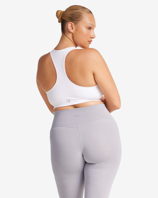 Activluxe Dawn Zip Crop | White