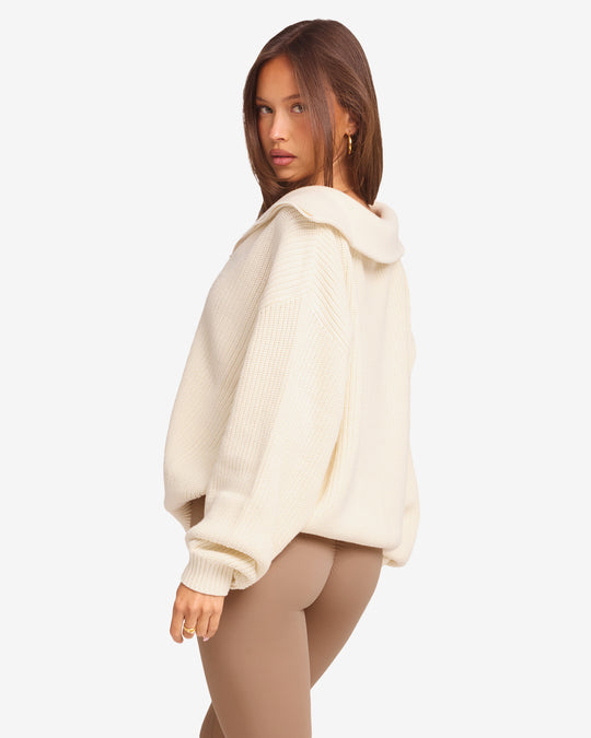 IM Oversized Knit Sweater | Milk