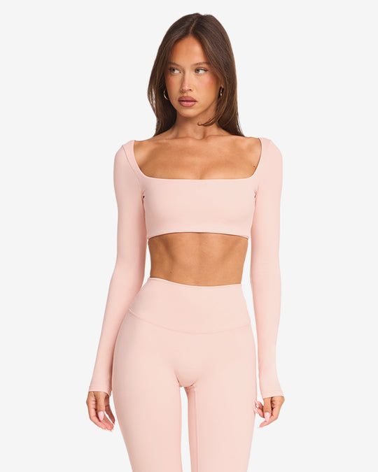 Freedom Scoop Long Sleeve Crop | Blush