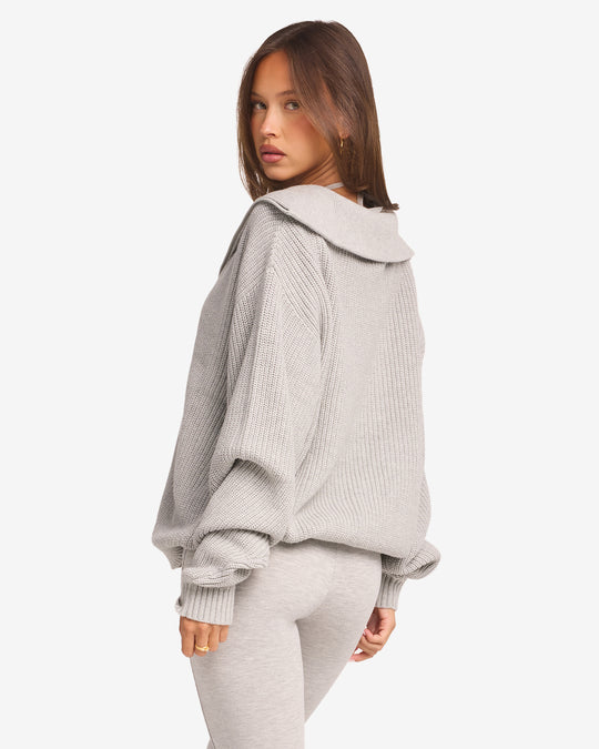 IM Oversized Knit Sweater | Grey Marl